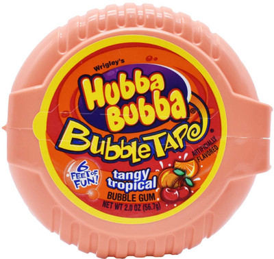 

Wrigleys Hubba Bubba Bubble Tape Tangy Tropical Bubble Gum - 56.7g (2oz) NA Chewing Gum(56.7 g)