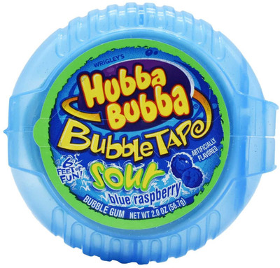 

Wrigleys Hubba Bubba Bubble Tape Sour Blue Rasberry Bubble Gum - 56.7g (2oz) NA Chewing Gum(56.7 g)