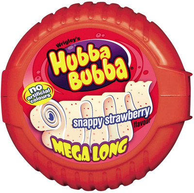 

Wrigleys Hubba Bubba Mega Long Bubble Gum, Snappy Strawberry - 56g strawberry flavor Chewing Gum(56 g)
