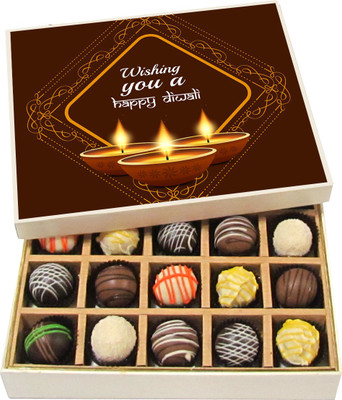 

Chocholik Diwali Sweets - Wishing You a Happy Diwali - Dark, Milk, White Chocolate Truffles - 20pc Truffles(300 g)