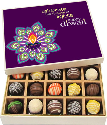 

Chocholik Diwali Gifts - Celebrate the Festival of Lights - Dark, Milk, White Chocolate Truffles - 20pc Truffles(300 g)