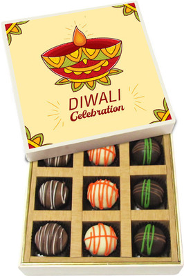 

Chocholik Diwali Sweets - Diwali Celebration - Dark, Milk, White Chocolate Truffles - 9pc Truffles(135 g)