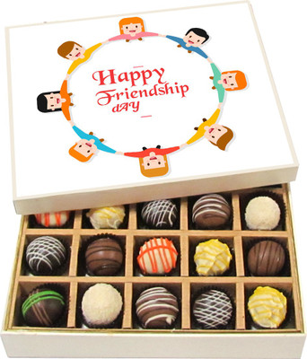 

Chocholik Friendship Gift Happy Friendship Day - Dark, Milk, White Chocolate Truffles -20pc Truffles(300 g)