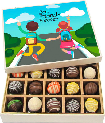 

Chocholik Friendship Gift Best Friend Forever - Dark, Milk, White Chocolate Truffles -20pc Truffles(300 g)