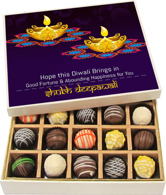 

Chocholik Diwali Gifts - This Diwali Brings Happiness in Your Life - Dark, Milk, White Chocolate Truffles - 20pc Truffles(300 g)