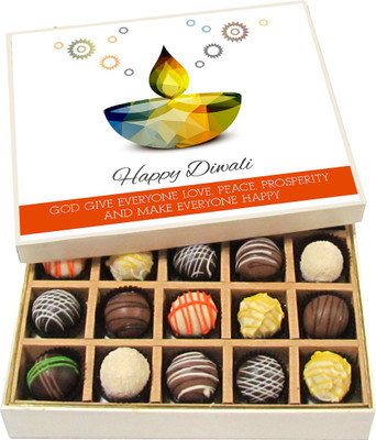 

Chocholik Diwali Sweets - Diwali Makes Everyone Happy - Dark, Milk, White Chocolate Truffles - 20pc Truffles(300 g)