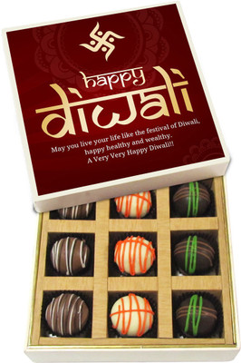 

Chocholik Diwali Gifts - Festival of Diwali Healthy and Wealthy - Dark, Milk, White Chocolate Truffles - 9pc Truffles(135 g)
