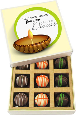 

Chocholik Diwali Gifts - My Diwali Wishes for You - Dark, Milk, White Chocolate Truffles - 9pc Truffles(135 g)