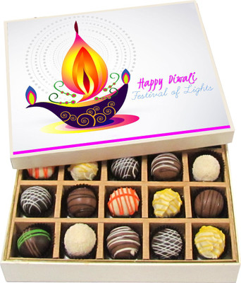 

Chocholik Diwali Sweets - Festival of Light Happy Diwali - Dark, Milk, White Chocolate Truffles - 20pc Truffles(300 g)