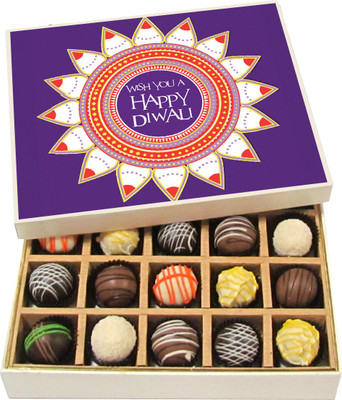 

Chocholik Diwali Sweets - Wish You a Happy Diwali - Dark, Milk, White Chocolate Truffles - 20pc Truffles(300 g)
