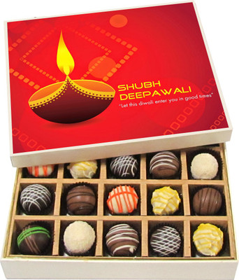 

Chocholik Diwali Gifts - Let This Diwali Enter You in Good Times - Dark, Milk, White Chocolate Truffles - 20pc Truffles(300 g)