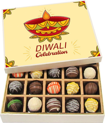 

Chocholik Diwali Sweets - Diwali Celebration - Dark, Milk, White Chocolate Truffles - 20pc Truffles(300 g)