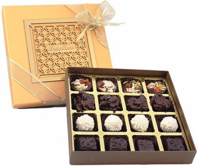 

Zoroy Luxury Chocolate Rakshabandhan signature laser top box with 16 chocolates Fudges(180 g)
