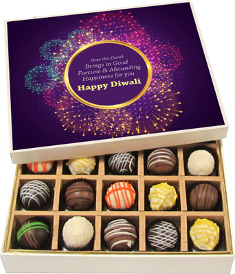 

Chocholik Diwali Sweets - Hope This Diwali Brings Happiness for You - Dark, Milk, White Chocolate Truffles - 20pc Truffles(300 g)