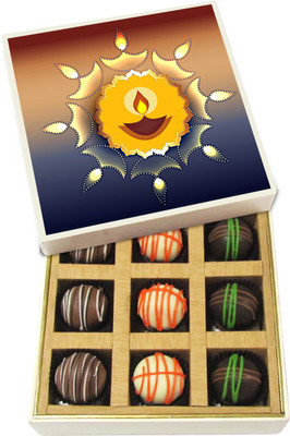 

Chocholik Diwali Gifts - Diwali Festival of Light - Dark, Milk, White Chocolate Truffles - 9pc Truffles(135 g)