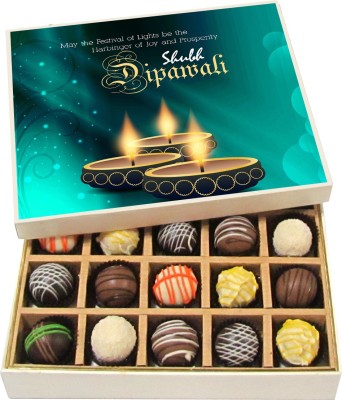 

Chocholik Diwali Gifts - May the Festival of Light Be the Harbinger of Joy and Prosperity - Dark, Milk, White Chocolate Truffles - 20pc Truffles(300 g)