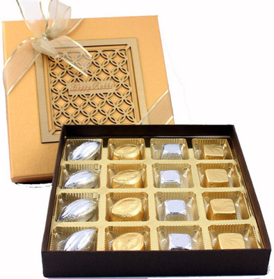 

Zoroy Luxury Chocolate Rakshabandhan Luxury laser top box with 16 chocolates Fudges(180 g)