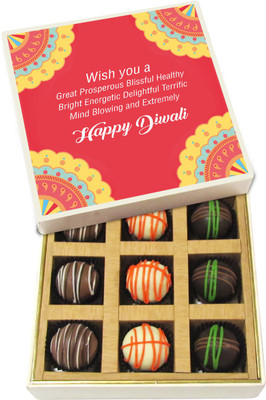 

Chocholik Diwali Sweets - Wish You a Great and Mind Blowing Diwali - Dark, Milk, White Chocolate Truffles - 9pc Truffles(135 g)