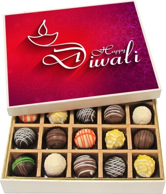 

Chocholik Diwali Gifts - Happy Diwali - Dark, Milk, White Chocolate Truffles - 20pc Truffles(300 g)