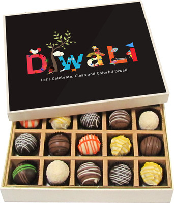 

Chocholik Diwali Sweets - Lets Celebrate Colorful Diwali - Dark, Milk, White Chocolate Truffles - 20pc Truffles(300 g)