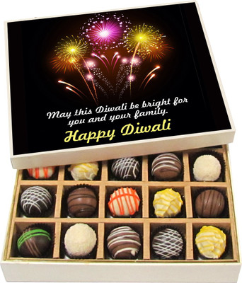 

Chocholik Diwali Gifts - May This Diwali Be Bright for You - Dark, Milk, White Chocolate Truffles - 20pc Truffles(300 g)
