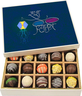 

Chocholik Diwali Gifts - Shubh Deepavali - Dark, Milk, White Chocolate Truffles - 20pc Truffles(300 g)