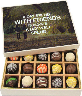 

Chocholik Friendship Gift A Day Spend With Friends Is Always - Dark, Milk, White Chocolate Truffles -20pc Truffles(300 g)