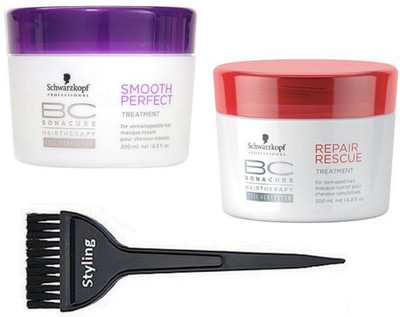 

Styling Hair Brush With Schwarzkopf BC Repair Rescue & Smooth Perfect Masque(Set of 3)
