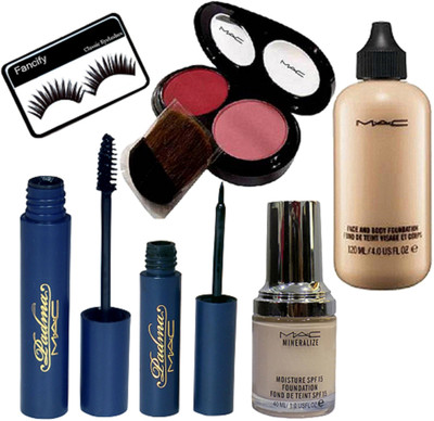 

fancify Eyelashes&2Shade Blusher&Padma Liner& Mascara&Mac Mineralize Foundation&Mac Face&Body Foundation&(Set of 6)