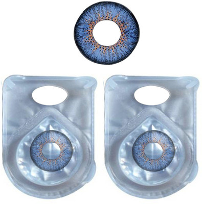

Soft Eye blue color 2 tone lens with case & solution Monthly Contact Lens(0.00, blue, Pack of 2)