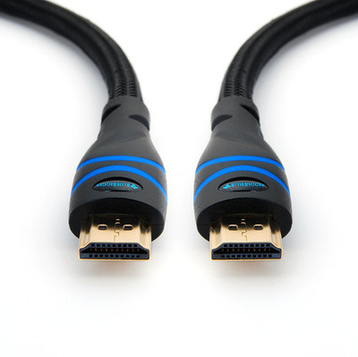 

BlueRigger Braided High Speed HDMI cable with Ethernet - Supports 3D, 4K and Audio Return [Latest Version] (10 Feet / 3 Meters) HDMI Cable(Compatible with Mobile, Laptop, Tablet, Mp3, Gaming Device, Black)