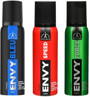 

ENVY FORCE DEODORANT 120 ML+SPEED DEODORANT 120 ML+ BLEU DEODORANT 120 ML Deodorant Spray - For Men & Women(120 ml, Pack of 3)