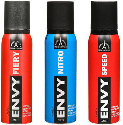 

ENVY SPEED DEODORANT 120 ML+NITRO DEODORANT 120 ML+ FIERY DEODORANT 120 ML Deodorant Spray - For Men & Women(120 ml, Pack of 3)