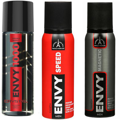

ENVY MAGNETIC DEODORANT 120 ML+SPEED DEODORANT 120 ML+1000 CRYSTAL DEODORANT 120 ML Deodorant Spray - For Men & Women(120 ml, Pack of 3)
