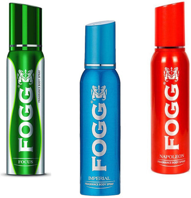 

Fogg FOCUS, IMPERIAL AND NAPOLEON FRAGRANCE BODY SPRAY (PACK OF 3) Deodorant Spray - For Men & Women(360 ml, Pack of 3)