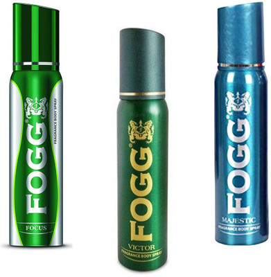 

Fogg FOCUS, MAJESTICAND VICTOR FRAGRANCE BODY SPRAY (360 ML PACK OF 3 ) Deodorant Spray - For Men & Women(360 ml, Pack of 3)