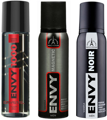 

ENVY NOIR DEODORANT 120 ML+MAGNETIC DEODORANT 120 ML+1000 CRYSTAL DEODORANT 120 ML Deodorant Spray - For Men & Women(120 ml, Pack of 3)