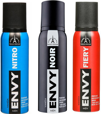 

ENVY NITRO DEODORANT 120 ML+FIERY DEODORANT 120 ML+ NOIR DEODORANT 120 ML Deodorant Spray - For Men & Women(120 ml, Pack of 3)