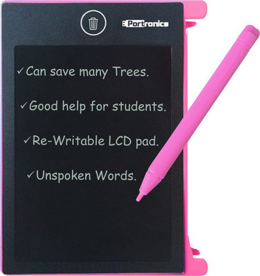 

Portronics 1 Compartments Plastic POR-881 Portable RuffPad 4.4" Re-Writable LCD Pad(Pink)