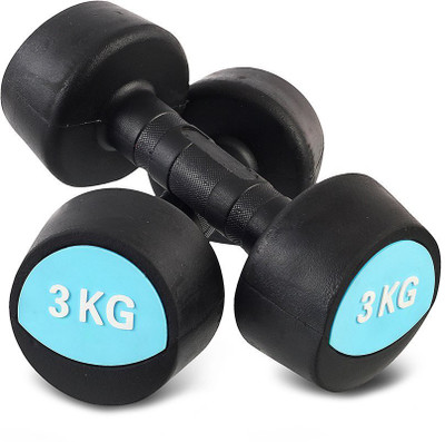 

Proline Fitness Dumbbell Black/Aqua 1kgs fitness exercise Fixed Weight Dumbbell(6 Kg)