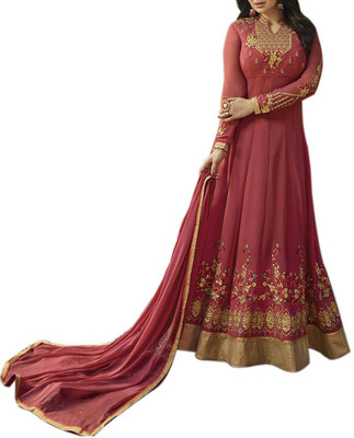 Kings Fashion Bazar Georgette Embroidered Semi-stitched Salwar Suit Dupatta Material Flipkart