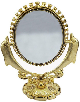 

EKAN Makeup Mirror Double Sides Makeup Compact Mirror, Cosmetic Mirror For Women Hair Accessory Set(Gold)