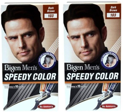 Bigen Men's Speedy Hair Colour ( 40g + 40g Each ) | Combo Pack / Set Of 2 Ammonia Free Long Lasting Hair Color , B103 - Dark Brown