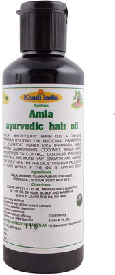 

Khadi India Santosh Amla Ayurvedic Hair Oil :- Moisturizing & Healing, For Dry Scalp, Hair Growth, Hair Care, (210 ml) Hair Oil(210 ml)