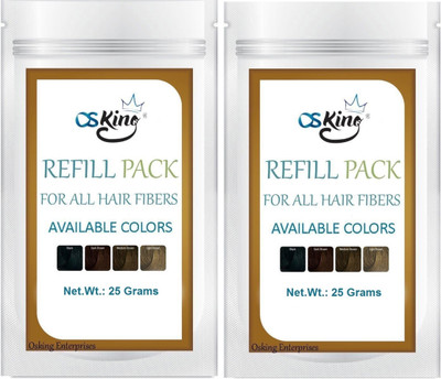 

Osking Hair Building Fiber 25gram Refill Pack (Hair Loss Concealer) Pack of 2 Black(50 g)