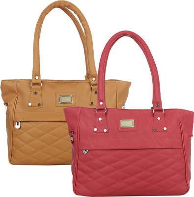 

Fillin Cart Hand-held Bag(Pink, Brown), Brown;pink