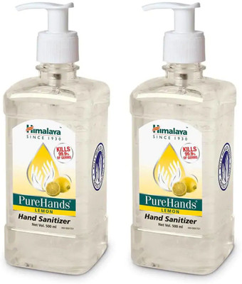 

Himalaya PURE HANDS LEMON SANITIZER, 500 ML PACK, SET OF 2 PACKS, TOTAL 1000 ML(1000 ml, Pump Dispenser, Pack of 2)