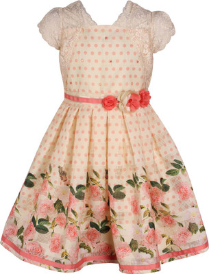 Cutecumber Girls Midi/Knee Length Party Dress(Multicolor, Sleeveless) Flipkart