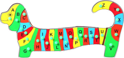 

Little Genius Alphabet Dog Shape Puzzle with Knob For 3+ Year Kids(Multicolor)