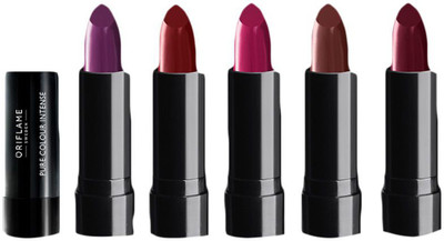 

Oriflame Sweden colourbox lipstick combo(pretty perpule, bright red, brown, tangerine, 12.5 g)
